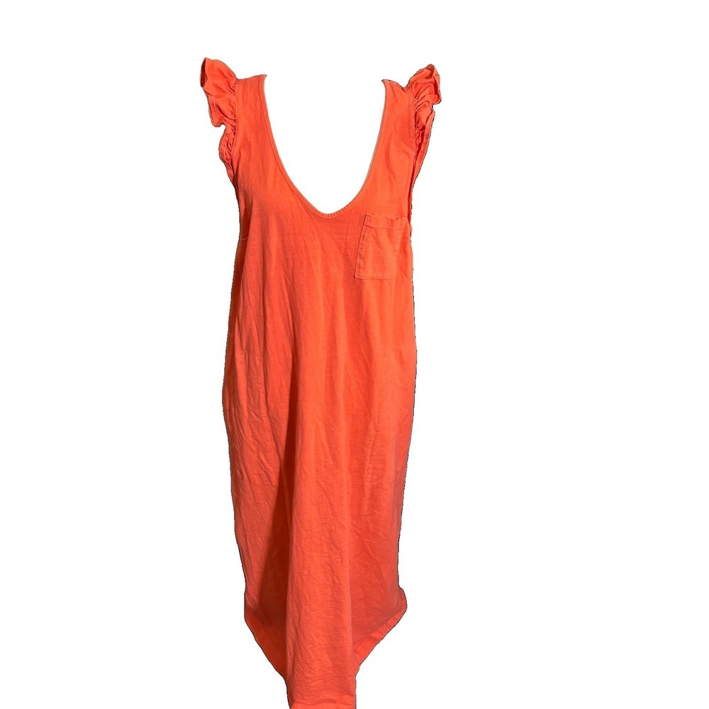 Free People Once Upon A Sea Midi Dress Coral Size XLTG Cotton Beach Summer